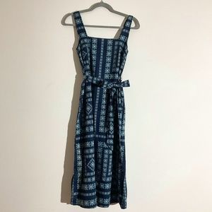 Blue and Green Floral Square Neck Dress (NWOT)